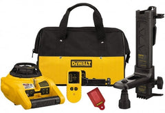 DeWALT - 100' (Interior) & 600' (Exterior) Measuring Range, 1/4" at 100' & 2mm at 10m Accuracy, Self-Leveling Rotary Laser with Detector - ±5° Self Leveling Range, 600 RPM, 2-D Battery Included - Exact Tooling