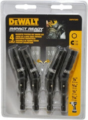 DeWALT - 4 Piece, Magnetic Nutsetter - 1/4 to 7/16" Hex, 1/4" Hex Drive - Exact Tooling