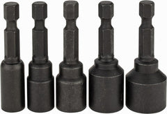 DeWALT - 5 Piece, Magnetic Nutsetter - 1/4 to 1/2" Hex, 1/4" Hex Drive - Exact Tooling