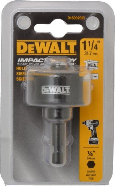 DeWALT - 1-1/4" Diam, 5/8" Cutting Depth, Hole Saw - Bi-Metal Saw, Toothed Edge - Exact Tooling