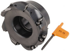 Kennametal - 101.6mm Cut Diam, 6mm Max Depth, 1-1/4" Arbor Hole, 8 Inserts, RD.. 12T3... Insert Style, Indexable Copy Face Mill - KDM400 Cutter Style, 50.04mm High, Series KDM - Exact Tooling