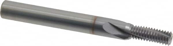 Vargus - 1/4-28, 7/16-28, 1/2-28 UNEF, UNF, 0.203" Cutting Diam, 3 Flute, Solid Carbide Helical Flute Thread Mill - Internal Thread, 0.518" LOC, 2.244" OAL, 1/4" Shank Diam - Exact Tooling