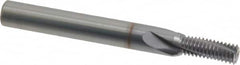Vargus - 1/4-28, 7/16-28, 1/2-28 UNEF, UNF, 0.203" Cutting Diam, 3 Flute, Solid Carbide Helical Flute Thread Mill - Internal Thread, 0.518" LOC, 2.244" OAL, 1/4" Shank Diam - Exact Tooling