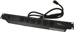 Wiremold - 6 Outlets, 120 Volts, 20 Amps, 6' Cord, Power Outlet Strip - Rack Mount, 6 Front NEMA Configuration, 19" Strip, cULus Recognized - Exact Tooling