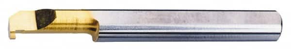 Carmex - 0.04" Groove Width, 0.2" Min Hole Diam, 0.59" Max Hole Depth, Grooving Grooving Tool - 0.05" Projection, 2" OAL, Solid Carbide, TiN Finish - Exact Tooling