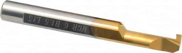Carmex - 0.06" Groove Width, 0.24" Min Hole Diam, 0.59" Max Hole Depth, Grooving Grooving Tool - 0.06" Projection, 2" OAL, Solid Carbide, TiN Finish - Exact Tooling