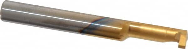 Carmex - 0.08" Groove Width, 0.24" Min Hole Diam, 0.59" Max Hole Depth, Grooving Grooving Tool - 0.06" Projection, 2" OAL, Solid Carbide, TiN Finish - Exact Tooling