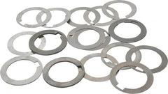 Precision Brand - 1-1/2 Inch Inside Diameter, 2-1/8 Inch Outside Diameter, 3/8 Inch Keyway Width, Steel Machine Tool Arbor Spacer Set - 0.001 to 0.125 Inch Thick, Use with Gang Cutters, Grinding Tools, Milling Cutters, Saws, Slitting Blades, 19 Pieces - Exact Tooling