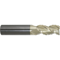 ProMax - 5/8" Diam, 2-1/2" LOC, 3 Flute Solid Carbide Roughing & Finishing Corner Radius End Mill - ZrN Finish, 5" OAL, 5/8" Shank Diam, Weldon Shank, 40° Helix, Centercutting, Extra Long Length - Exact Tooling
