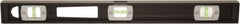 Johnson Level & Tool - Magnetic 96" Long 5 Vial I-Beam Level - Aluminum, Black, 3 Plumb & 2 Level Vials - Exact Tooling