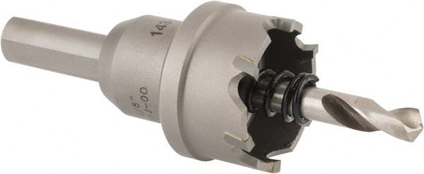 Hougen - 1-1/8" Diam, 1/8" Cutting Depth, Hole Saw - Carbide-Tipped Saw, Toothed Edge - Exact Tooling