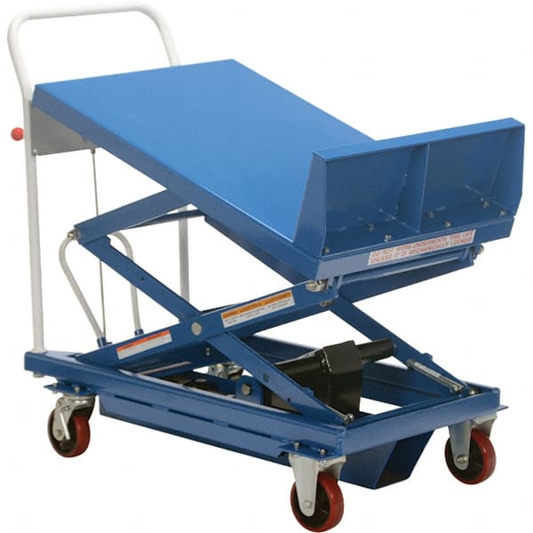 Vestil - 600 Lb Capacity Hydraulic Scissor Tilt Truck - 14" to 35" Lift Height, 36" Platform Length x 24" Platform Width - Exact Tooling