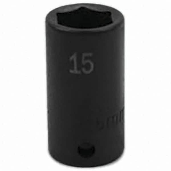 SK - Impact Socket - 3/8"DR 6PT 15MM SEMI-DEEP IMPACT SOCKET - Exact Tooling
