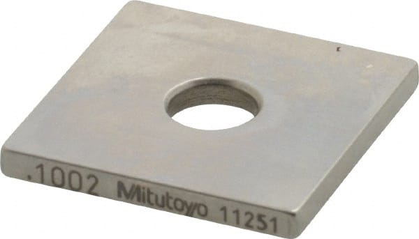 Mitutoyo - 0.1002" Square Steel Gage Block - Accuracy Grade 0, Includes Certificate of Inspection - Exact Tooling