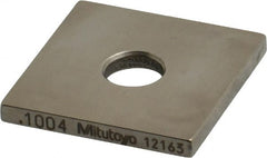 Mitutoyo - 0.1004" Square Steel Gage Block - Accuracy Grade 0, Includes Certificate of Inspection - Exact Tooling
