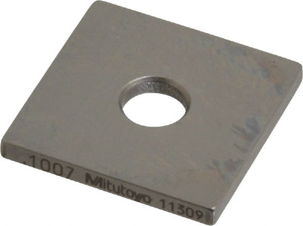 Mitutoyo - 0.1007" Square Steel Gage Block - Accuracy Grade 0, Includes Certificate of Inspection - Exact Tooling