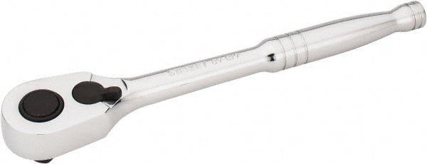 Stanley - 1/2" Drive Pear Head Ratchet - Chrome Finish, 8" OAL - Exact Tooling