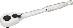 Stanley - 1/2" Drive Pear Head Ratchet - Chrome Finish, 8" OAL - Exact Tooling