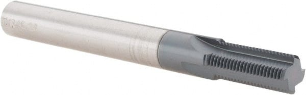 Scientific Cutting Tools - 7/16-28 Thread, 3/8" Shank Diam, AlTiN+ Coating, Solid Carbide Straight Flute Thread Mill - 4 Flutes, 3-1/2" OAL, 7/16" Min Noml Diameter - Exact Tooling
