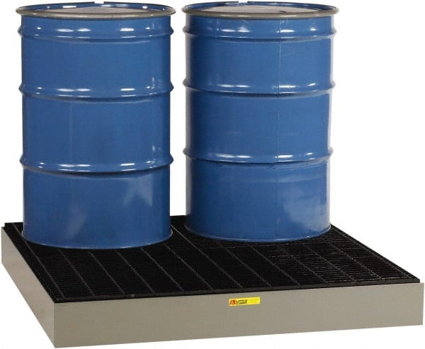 Little Giant - 66 Gal Sump, 6,000 Lb Capacity, 4 Drum, Steel Spill Deck or Pallet - 51" Long x 51" Wide x 6-1/2" High - Exact Tooling