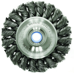 3" Diameter - 3/8-1/2" Arbor Hole - Knot Twist Stainless Straight Wheel - Exact Tooling