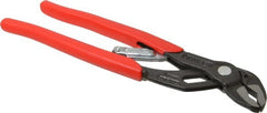 Knipex - 10" OAL, 1-1/4" Max Capacity, 1" Jaw Length, 19 Position Adjustable Tongue & Groove Pliers - Self-Gripping V-Jaws, Standard Head, Plastic Coated Handles - Exact Tooling