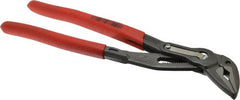 Knipex - 10" OAL, 1-1/4" Max Capacity, 1-1/2" Jaw Length, 19 Position Adjustable Tongue & Groove Pliers - Self-Gripping V-Jaws, Standard Head, Plastic Coated Handles - Exact Tooling