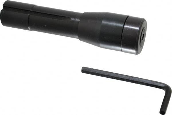 Interstate - Slitting/Slotting Saw Arbor - Taper Shank, 5" OAL, R8 Taper, For 1/2, 5/8, 3/4, 7/8, 1" Cutter Hole Diam - Exact Tooling