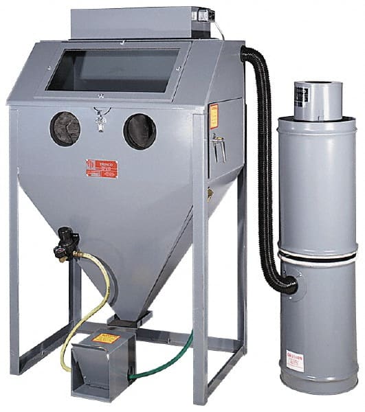 Trinco - 38" Wide x 64" High x 25" Deep Floor Sandblaster - Working Dimensions 36" Wide x 23" High x 24" Deep - Exact Tooling