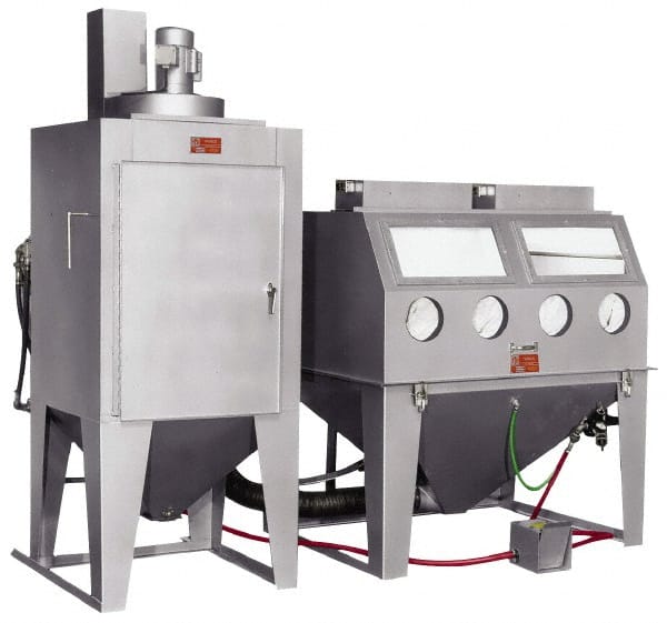 Trinco - 52" Wide x 71" High x 77" Deep Pressure Sandblasting Unit - Working Dimensions 60" Wide x 31" High x 48" Deep - Exact Tooling