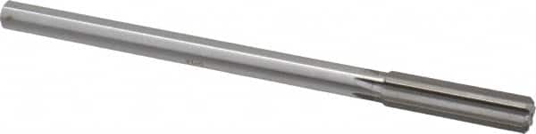 Made in USA - 33/64" High Speed Steel 6 Flute Chucking Reamer - Straight Flute, 0.4355" Straight Shank, 2" Flute Length, 8" OAL - Exact Tooling