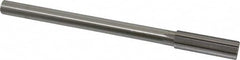 Made in USA - 45/64" High Speed Steel 8 Flute Chucking Reamer - Straight Flute, 0.5615" Straight Shank, 2-1/4" Flute Length, 9" OAL - Exact Tooling