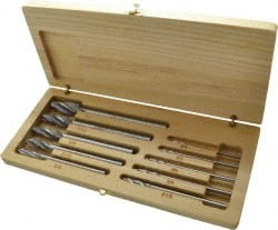 Made in USA - #10 to #4 Wire Socket Head Cap Screw Compatible, High Speed Steel, Solid Pilot Counterbore Set - Exact Tooling