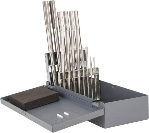 Made in USA - 0.124" to 0.501", Chucking Reamer Set - Straight Flute, Right Hand Cut, 14 Pieces - Exact Tooling