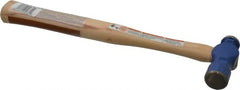 Vaughan Bushnell - 1/2 Lb Head Ball Pein Hammer - Hickory Handle, 12" OAL - Exact Tooling