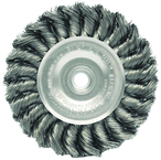 4" Diameter - 3/8-1/2" Arbor Hole - Knot Twist Stainless Straight Wheel - Exact Tooling