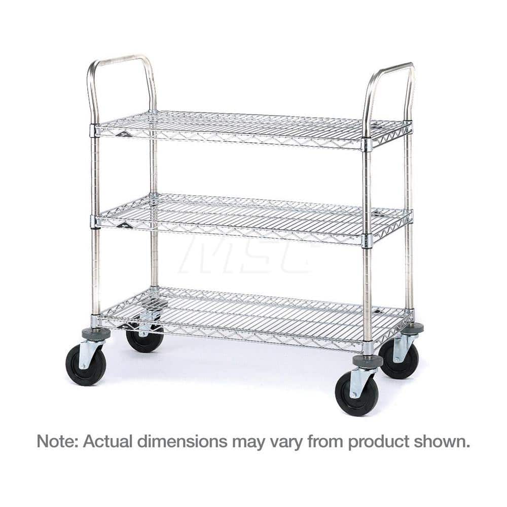 Metro - Carts; Type: Utility ; Load Capacity (Lb.): 600.000 ; Number of Shelves: 3 ; Width (Inch): 24 ; Length (Inch): 48 ; Height (Inch): 39 - Exact Tooling