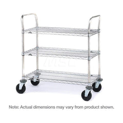 Metro - Carts; Type: Utility ; Load Capacity (Lb.): 600.000 ; Number of Shelves: 3 ; Width (Inch): 24 ; Length (Inch): 48 ; Height (Inch): 39 - Exact Tooling