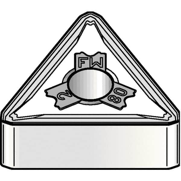 Kennametal - TNMG332 FW Grade KCP10B Carbide Turning Insert - TiOCN Finish, 60° Triangle, 3/8" Inscr Circle, 3/16" Thick, 1/64" Corner Radius - Exact Tooling
