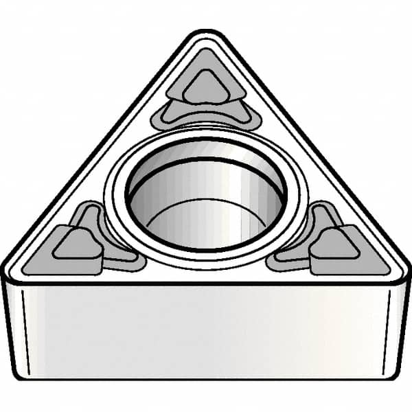 Kennametal - TPMT32.52 MF Grade KCM25B Carbide Turning Insert - TiOCN Finish, 60° Triangle, 3/8" Inscr Circle, 5/32" Thick, 1/32" Corner Radius - Exact Tooling
