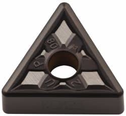 Kennametal - TNMG332 UP Grade KCM25 Carbide Turning Insert - TiCN/Al2O3 Finish, 60° Triangle, 3/8" Inscr Circle, 3/16" Thick, 1/32" Corner Radius - Exact Tooling