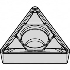 Kennametal - TPMT32.51 FP Grade KCM25 Carbide Turning Insert - TiCN/Al2O3 Finish, 60° Triangle, 3/8" Inscr Circle, 5/32" Thick, 1/64" Corner Radius - Exact Tooling