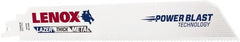 Lenox - 9" Long x 1" Thick, Bi-Metal Reciprocating Saw Blade - Straight Profile, 10 TPI, Toothed Edge - Exact Tooling