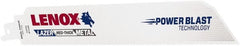 Lenox - 9" Long x 1" Thick, Bi-Metal Reciprocating Saw Blade - Straight Profile, 14 TPI, Toothed Edge - Exact Tooling