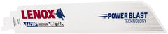 Lenox - 9" Long x 1" Thick, Bi-Metal Reciprocating Saw Blade - Straight Profile, 18 TPI, Toothed Edge - Exact Tooling