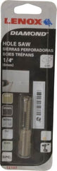 Lenox - 1/4" Diam, 1-1/8" Cutting Depth, Hole Saw - Diamond Grit Saw, Continuous Edge - Exact Tooling