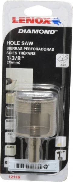 Lenox - 1-3/8" Diam, 1-1/8" Cutting Depth, Hole Saw - Diamond Grit Saw, Continuous Edge - Exact Tooling