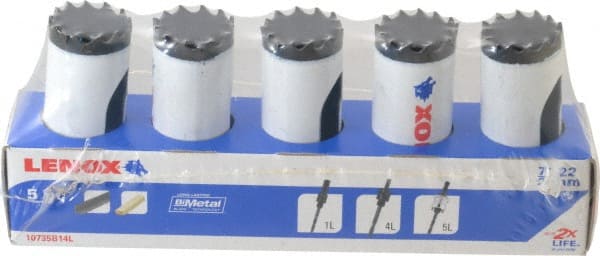 Lenox - 7/8" Diam, 1-1/2" Cutting Depth, Hole Saw - Bi-Metal Saw, Toothed Edge - Exact Tooling