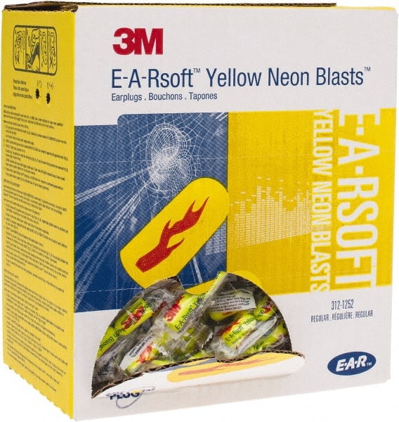 3M - Disposable, Uncorded, 33 dB Earplugs - Yellow, 200 Pairs - Exact Tooling