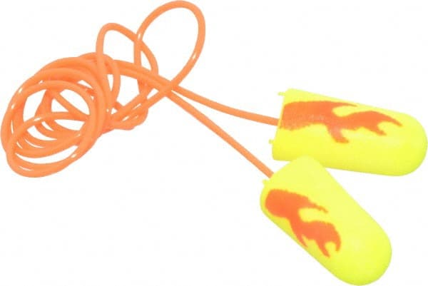 3M - Disposable, Corded, 33 dB Earplugs - Yellow, 200 Pairs - Exact Tooling